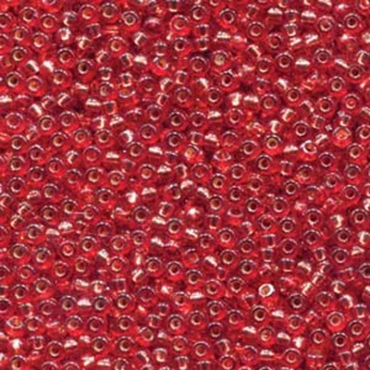 Silver Lined Dyed Orange Duracoat, Colour 4265, Miyuki 11/0, 22g approx.