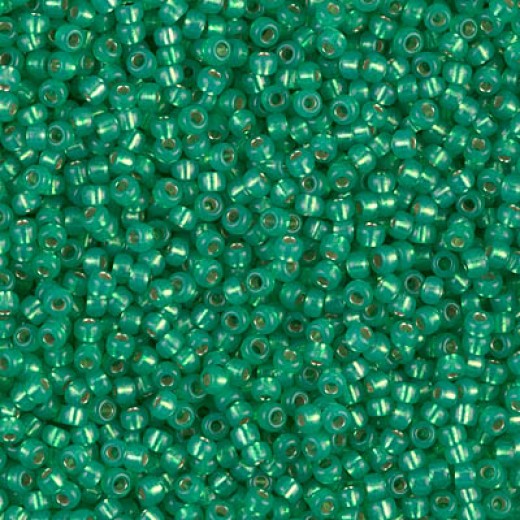 Dyed Green S/L Dyed Alabaster Miyuki Size 8/0 seed beads, Approx 22 Grams Colour  646