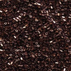 Cut Metallic Dark Bronze Miyuki 11/0 Seed Beads, colour 0457 / 0614, 22g approx.