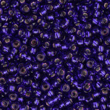 Dyed Silver Lined Dark Violet, Miyuki 15/0 Seed Beads, Colour 1427, 8.2g approx.