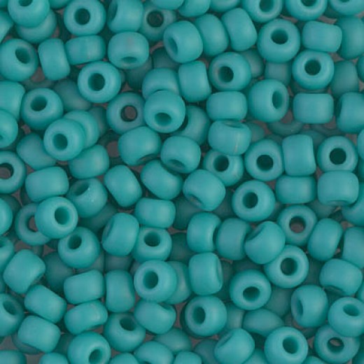 Matte Turquoise Green Opaque Miyuki Size 8/0 seed beads, Colour  0412F, 22gm