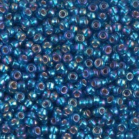 Silver Lined Capri Blue AB Miyuki Size 8/0 Seed Beads, Colour 1025,  22g
