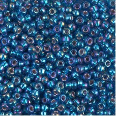 Silver Lined Capri Blue AB Miyuki Size 8/0 Seed Beads, Colour 1025,  22g