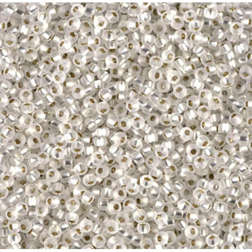 Matte Silver Lined Crystal, Miyuki 11/0 Seed Beads, Colour 0001F, 22g Approx Matte Silver Lined Crystal, Miyuki 11/0 Seed Beads, Colour 0001F, 22g Approx