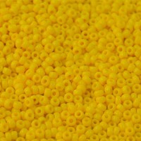 Miyuki Size 11 Seed Beads, Dark Yellow Opaque, Colour 0404D, 22g Approx. 
