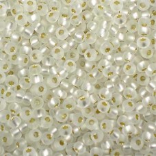 Matte Silver Lined Crystal Miyuki Size 15 Seed Beads, Colour 0001F, 8.2gm Approx...