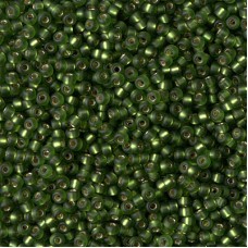 Matte Olive Silver Lined, Miyuki 11/0 Seed Beads, Colour 0026F, 22g Approx