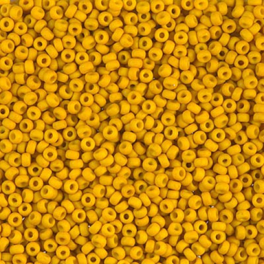Matte OpaqueMustard, Colour 1233, Miyuki 11/0, 22g approx. 