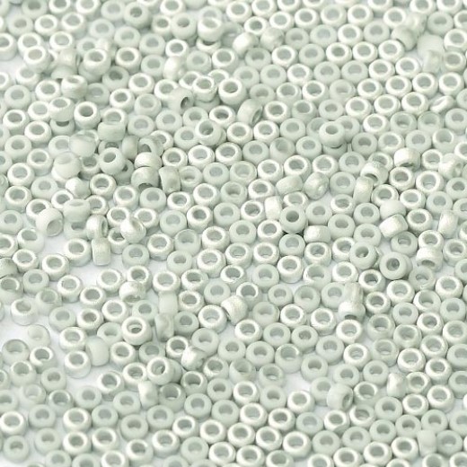 White Opaque Matte Labrador Miyuki 15/0 Seed Beads, Col. 4558, 8.2g approx.