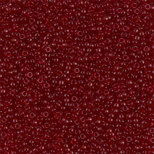 Transparent Dark Ruby, Miyuki 11/0 Seed Beads, Colour 0141D, 22g Approx.