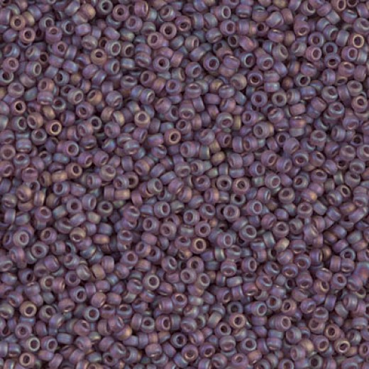 Matte Smoky Amethyst AB Miyuki 15/0 Seed Beads, 8.2g approx. , Colour 153FR