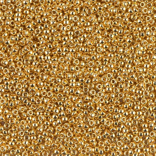 Miyuki Seed Beads - Size 15/0 - 24kt Gold Plated, colour 0191 - 50g approx. wholesale pack
