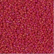 Matte Opaque Red Luster Miyuki 15/0 seed beads, colour 2076, 8.2g approx.