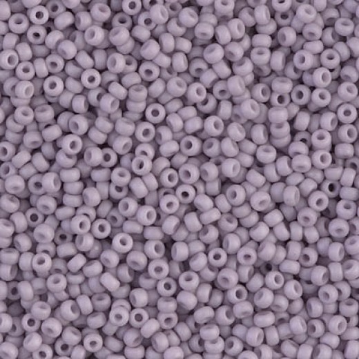 Matte Opaque Light Mauve Miyuki 15/0 Seed Beads, 8.2g, Colour 2025