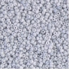 Matte Opaque Pale Blue-Grey Miyuki 15/0 Seed Beads, 100g bulk pack, Colour 2026