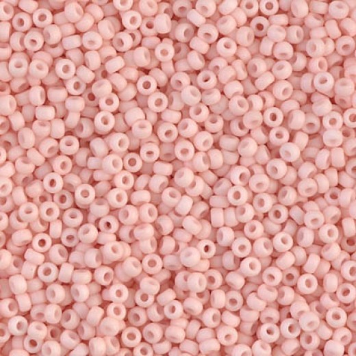 Matte Opaque Tea Rose Miyuki 15/0 Seed Beads, 100g bulk pack, Colour 2036