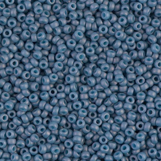 Matte Opaque Light Denim Luster Miyuki 15/0 Seed Beads, 8.2g, Colour 2038