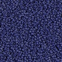 Matte Metallic Royal Blue Miyuki 15/0 Seed Beads, 100g bulk pack, Colour 2039