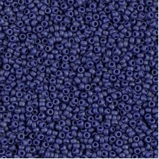 Matte Metallic Royal Blue Miyuki 15/0 Seed Beads, 100g bulk pack, Colour 2039