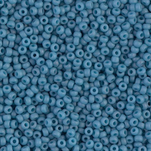 Matte Opaque Pale Denim Luster Miyuki 15/0 Seed Beads, 100g bulk pack, Colour 2074