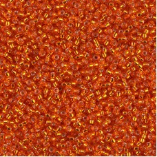 Silver Lined Orange Miyuki 15/0 seed beads, colour 0009, 8.2g approx.