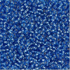 Silver Lined Sapphire Miyuki 15/0 seed beads, colour 0019, 8.2g approx.