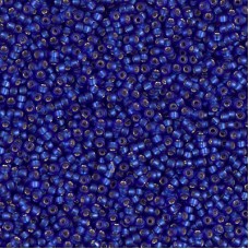 Silver Lined Cobalt Matte Miyuki 15/0 seed beads, colour 0020F, 8.2g approx.