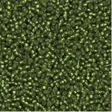 Silver Lined Olive Matte Miyuki 15/0 Seed Beads, Colour 0026F, 8.2g Approx.