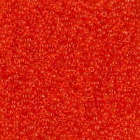 Transparent Tangerine Miyuki 15/0 seed beads, colour 0139, 8.2g approx.