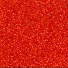 Transparent Tangerine Miyuki 15/0 seed beads, colour 0139, 8.2g approx.