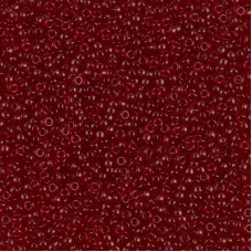 Transparent Dark Ruby Miyuki 15/0 seed beads, colour 0141D, 8.2g approx.