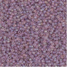 Transp Smoky Amethyst AB Matte Miyuki 15/0 seed beads, colour 0142FR, 8.2g appro...