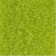 Transparent Chartreuse Miyuki 15/0 seed beads, colour 0143, 8.2g approx.