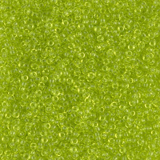 Transparent Chartreuse Miyuki 15/0 seed beads, colour 0143, 8.2g approx.