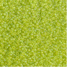 Transp Chartreuse AB Matte Miyuki 15/0 seed beads, colour 0143FR, 8.2g approx.