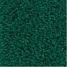 Transparent Emerald Miyuki 15/0 seed beads, colour 0147, 8.2g approx.