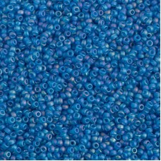 Transp Capri Blue AB Matte Miyuki 15/0 seed beads, colour 0149FR, 8.2g approx.