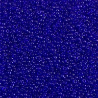 Transparent Cobalt Miyuki 15/0 seed beads, colour 0151, 8.2g approx.