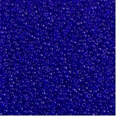 Transparent Cobalt Miyuki 15/0 seed beads, colour 0151, 8.2g approx.