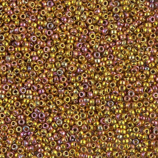 24kt Gold Iris Miyuki 15/0 seed beads, colour 0199, 25g Wholesale Pack
