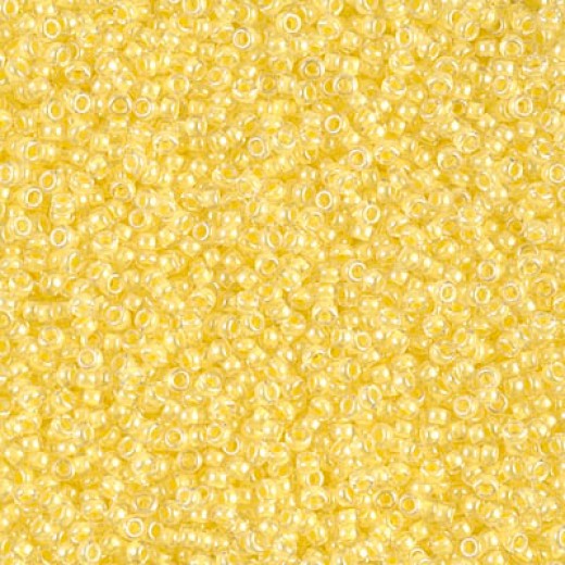 Yellow Lined Crystal Miyuki 15/0 seed beads, colour 0201, 8.2g approx.