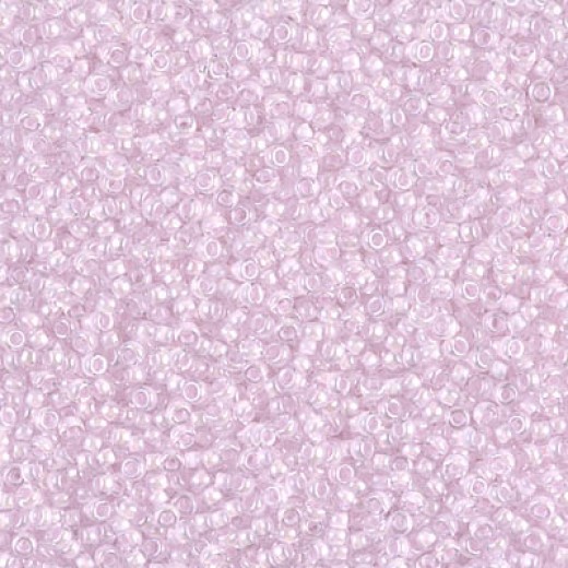 Pink Lined Crystal Miyuki 15/0 seed beads, colour 0207, 100g Wholesale Pack