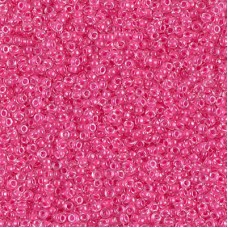 Carnation Pink Lined Crystal Miyuki 15/0 seed beads, colour 0208, 8.2g approx.