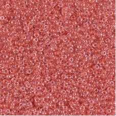 Salmon Lined Crystal Miyuki 15/0 seed beads, colour 0214, 8.2g approx.