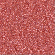 Salmon Lined Crystal Miyuki 15/0 seed beads, colour 0214, 8.2g approx.