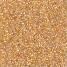 Transparent Lt.Topaz AB Miyuki 15/0 seed beads, colour 0251, 8.2g approx.