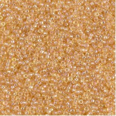 Transparent Lt.Topaz AB Miyuki 15/0 seed beads, colour 0251, 8.2g approx.