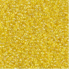 Transparent Yellow AB Miyuki 15/0 seed beads, colour 0252, 8.2g approx.