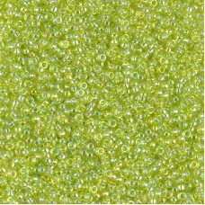 Transparent Chartreuse AB Miyuki 15/0 seed beads, colour 0258, 8.2g approx.