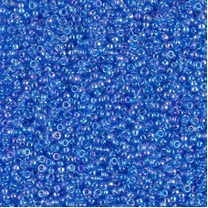 Transparent Lt.Sapphire AB Miyuki 15/0 seed beads, colour 0261, 8.2g approx.